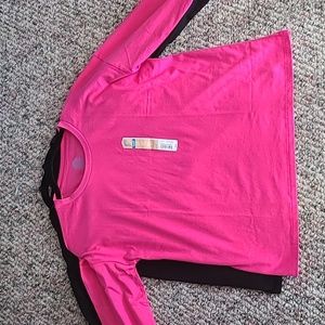 THEREABOUTS BUNDLE OF GIRLS PLUS PINK & BLACK LONG SLEEVE TEE SHIRTS SIZE 2XL